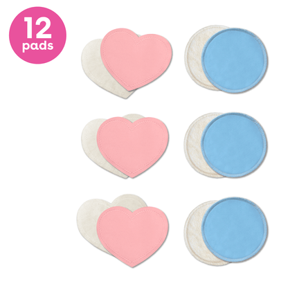12 Reusable Nursing Pads, 6 regular nursing pads, 6 overnight nursing pads